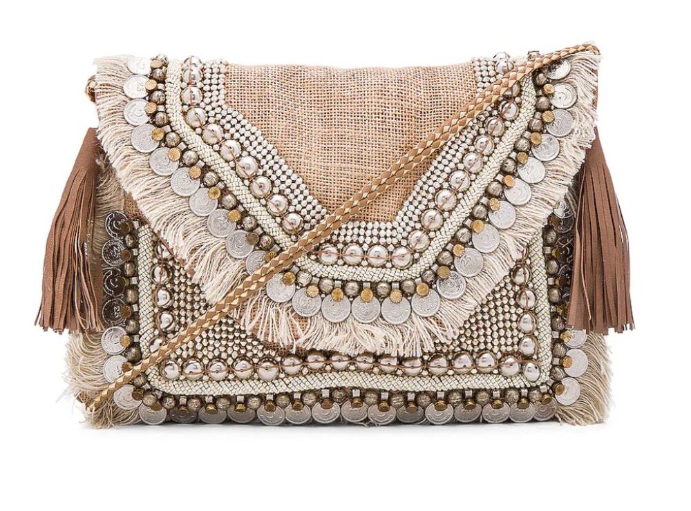 SHASHI VIVI Leela Clutch Natural NWT Crossbody Boho Bag Purse